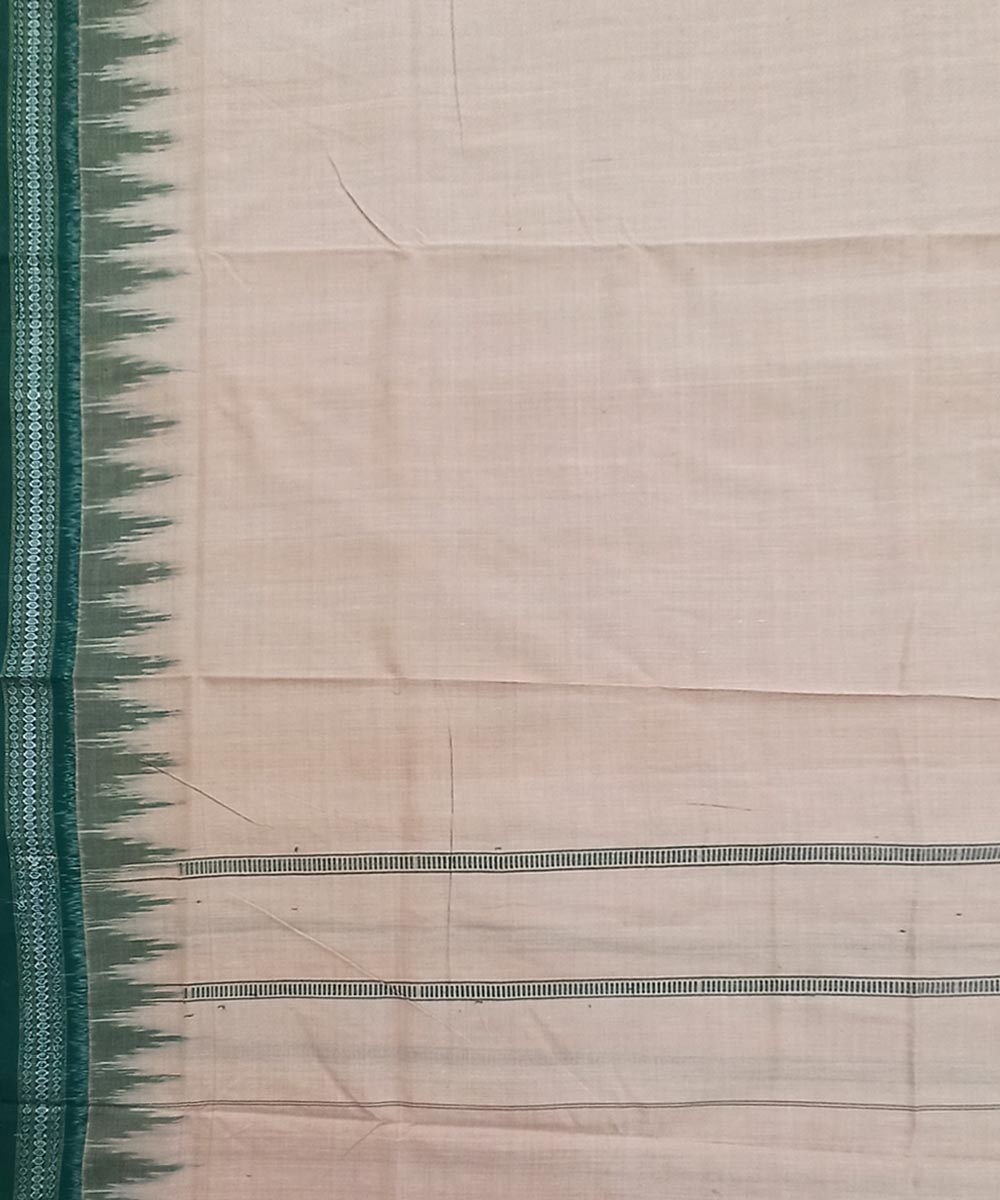 Beige Green Sambalpuri Handwoven Cotton Joda Image 4