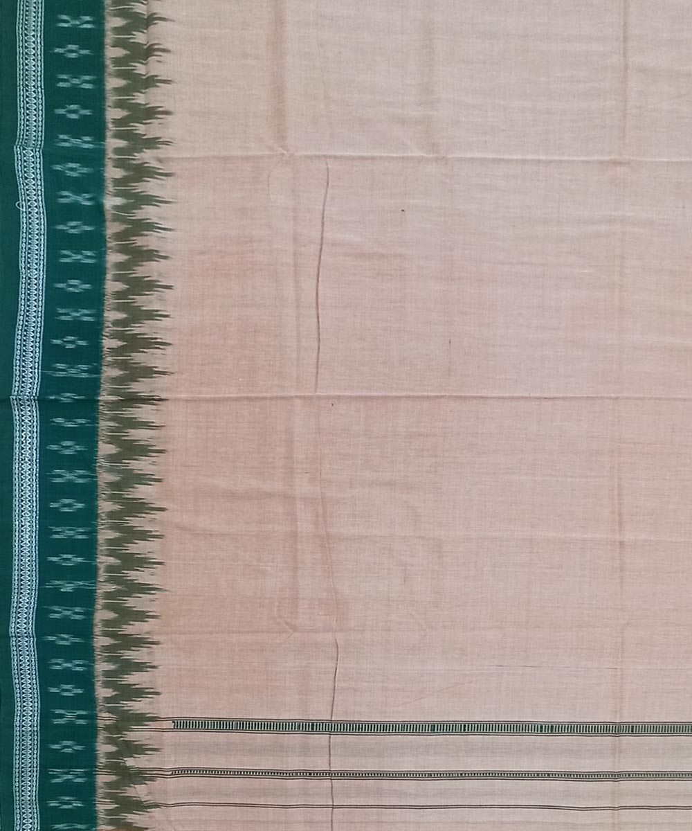 Beige Green Sambalpuri Handwoven Cotton Joda Image 4