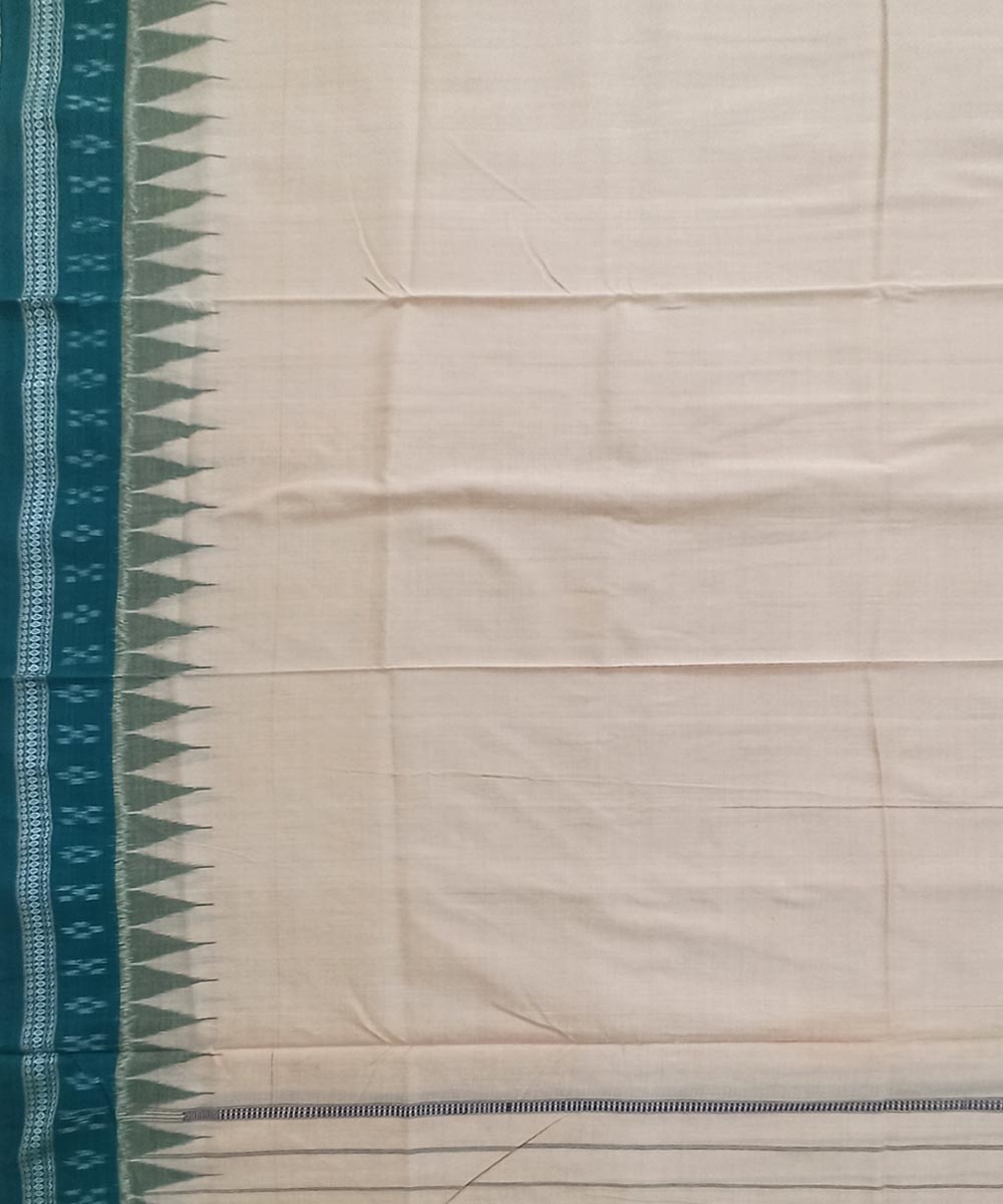 Beige Green Sambalpuri Handwoven Cotton Joda Image 4