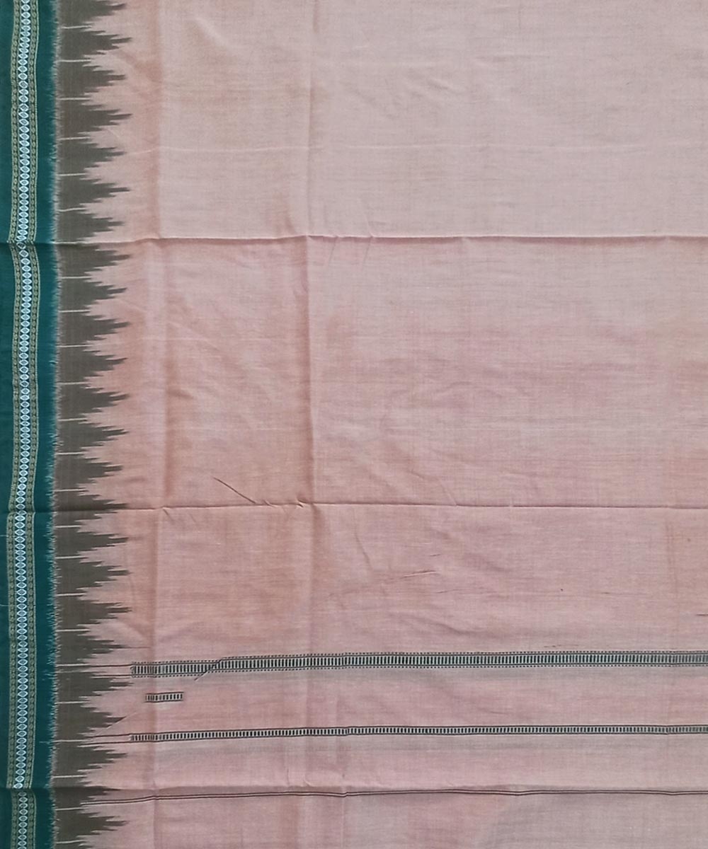 Beige Green Sambalpuri Handwoven Cotton Joda Image 4