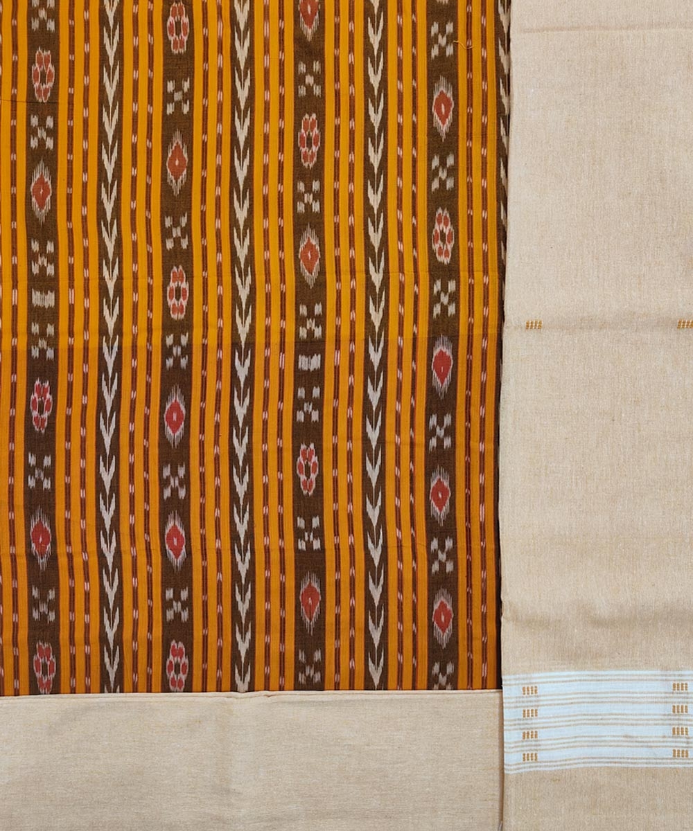 Yellow Sambalpuri Handwoven Single Ikat Suit Image 2