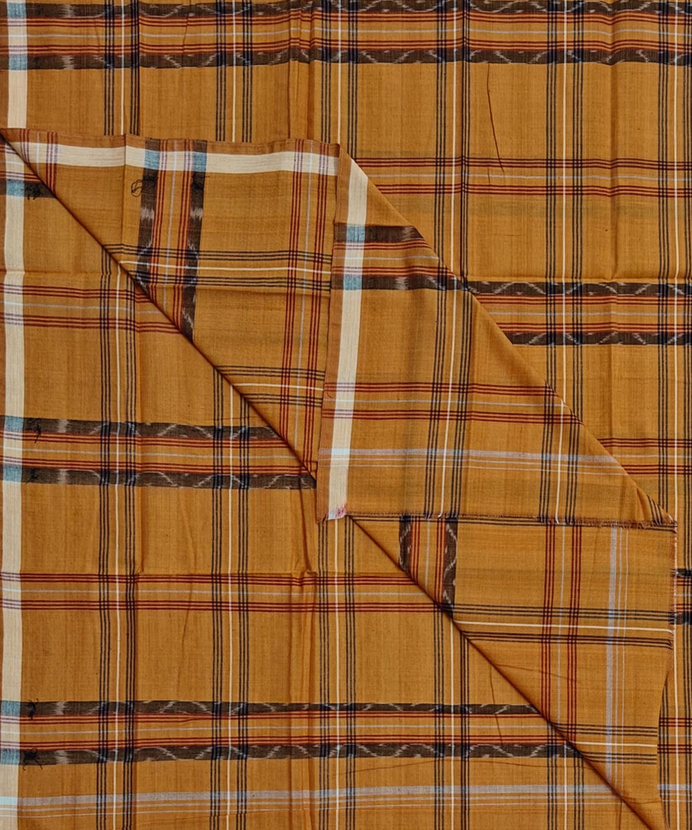 Brown Sambalpuri Handwoven Cotton Lugi Image 1