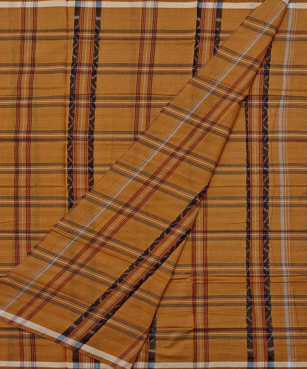 Brown Sambalpuri Handwoven Cotton Lugi Image 2