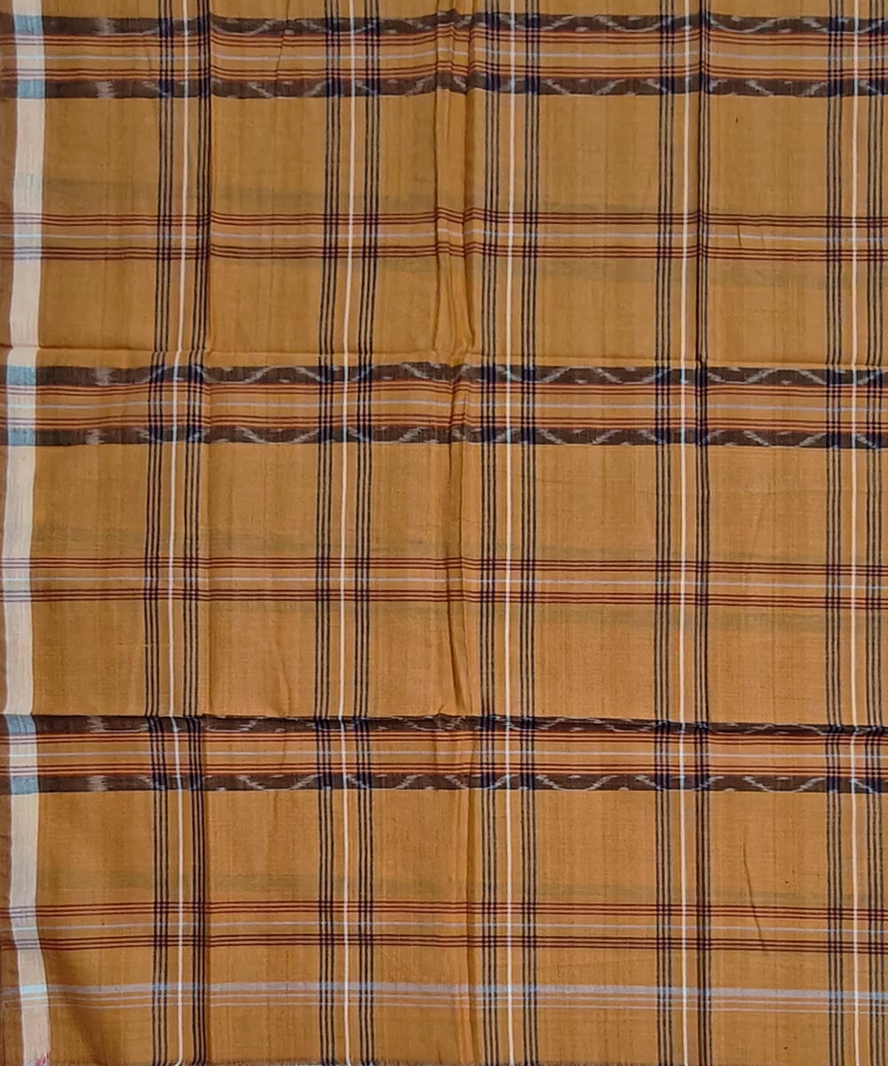 Brown Sambalpuri Handwoven Cotton Lugi Image 4