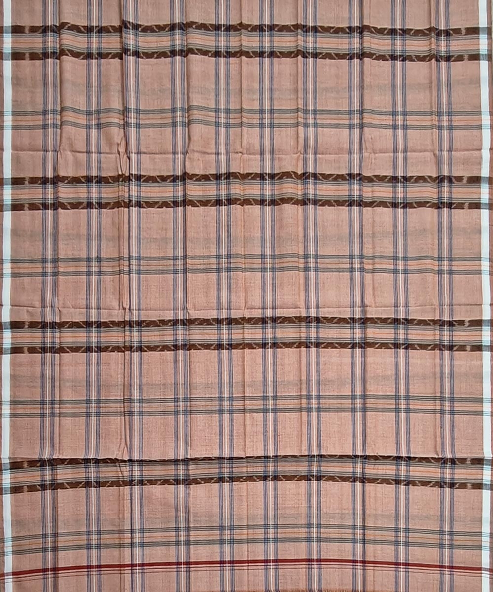 Beige Sambalpuri Handwoven Cotton Lugi Image 3