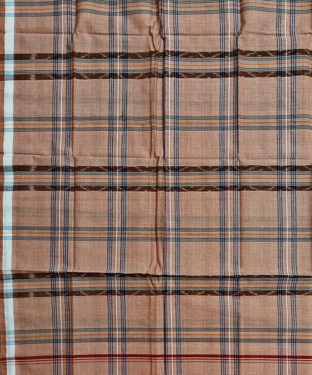 Beige Sambalpuri Handwoven Cotton Lugi Image 4