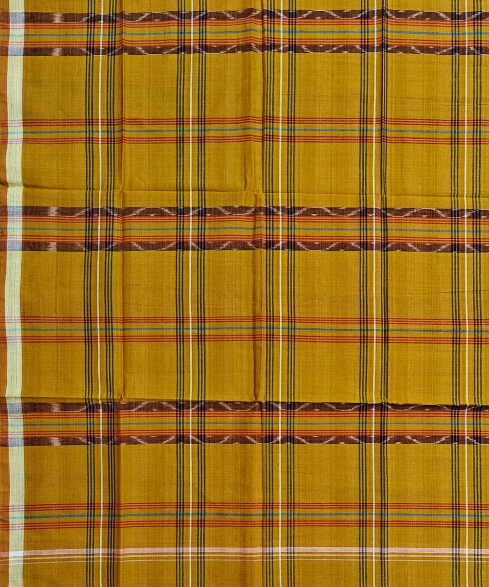 Camel Sambalpuri Handwoven Cotton Lugi Image 4