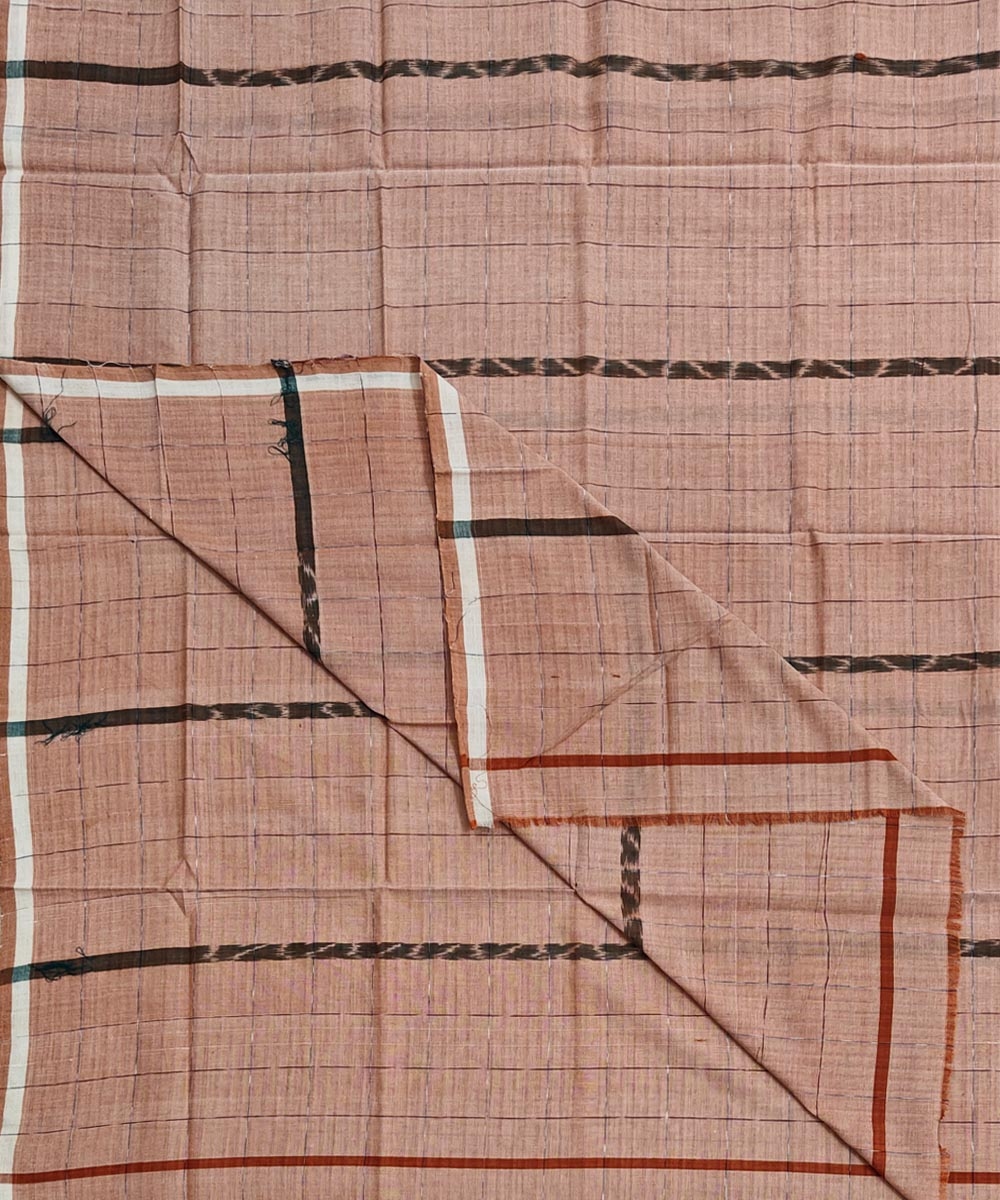 Beige Sambalpuri Handwoven Cotton Lugi Image 1