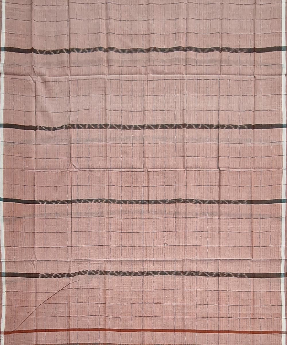 Beige Sambalpuri Handwoven Cotton Lugi Image 3