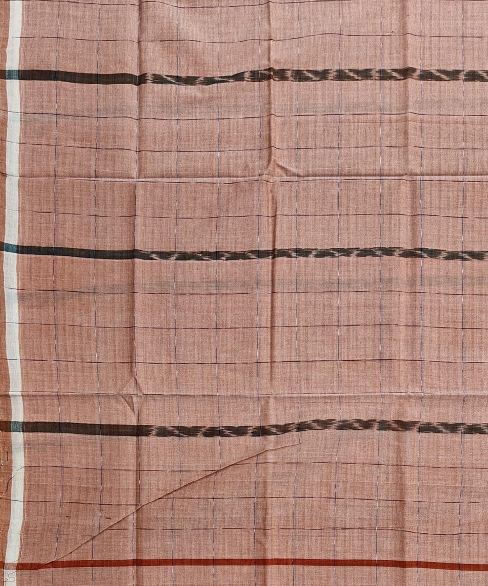 Beige Sambalpuri Handwoven Cotton Lugi Image 4