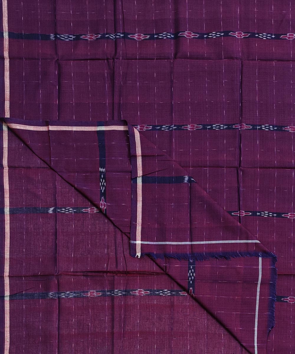 Purple Sambalpuri Handwoven Cotton Lugi Image 1