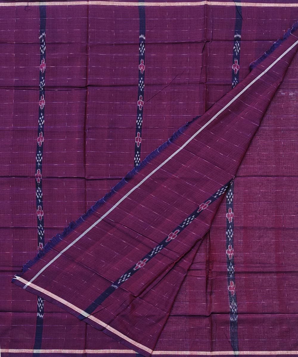 Purple Sambalpuri Handwoven Cotton Lugi Image 2