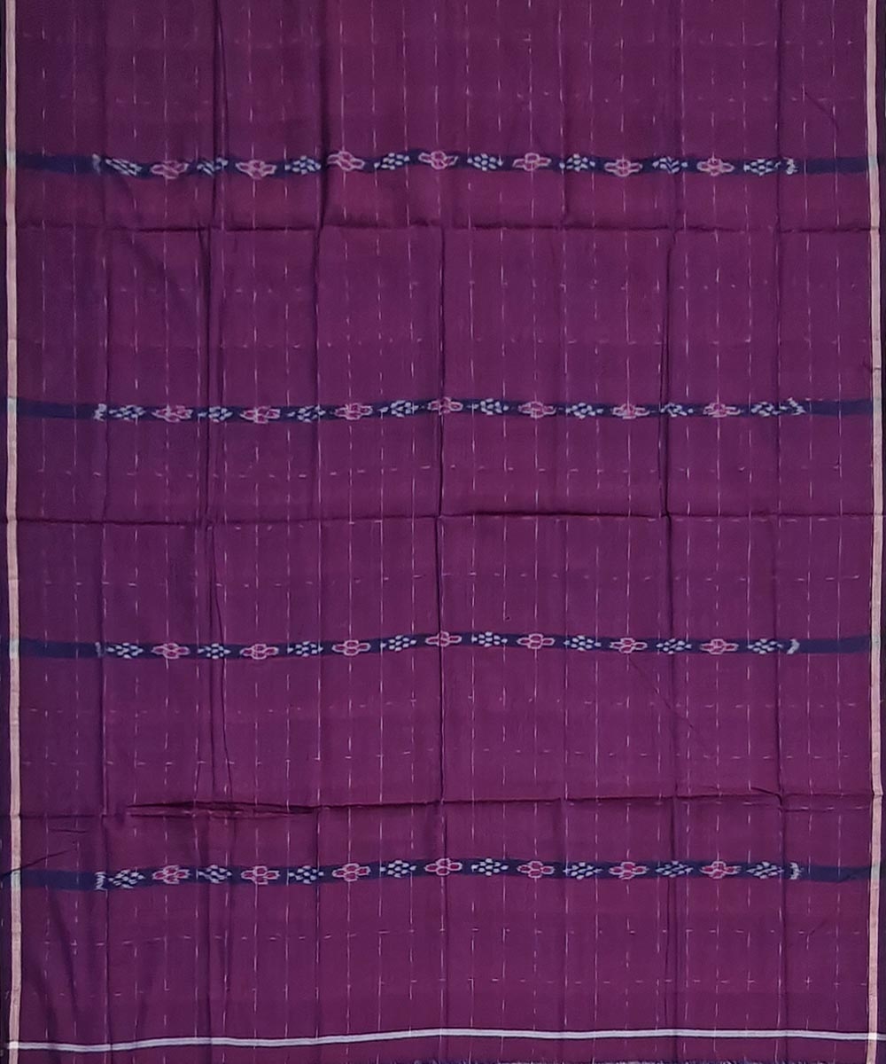 Purple Sambalpuri Handwoven Cotton Lugi Image 3