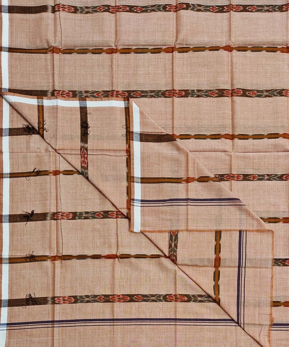 Beige Sambalpuri Handwoven Cotton Lugi Image 1