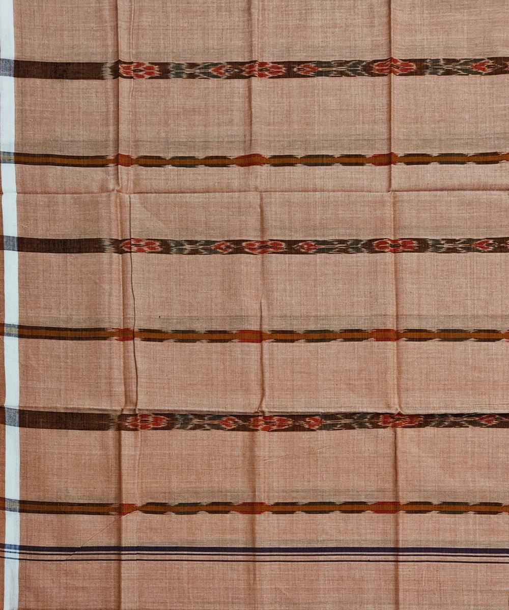 Beige Sambalpuri Handwoven Cotton Lugi Image 4