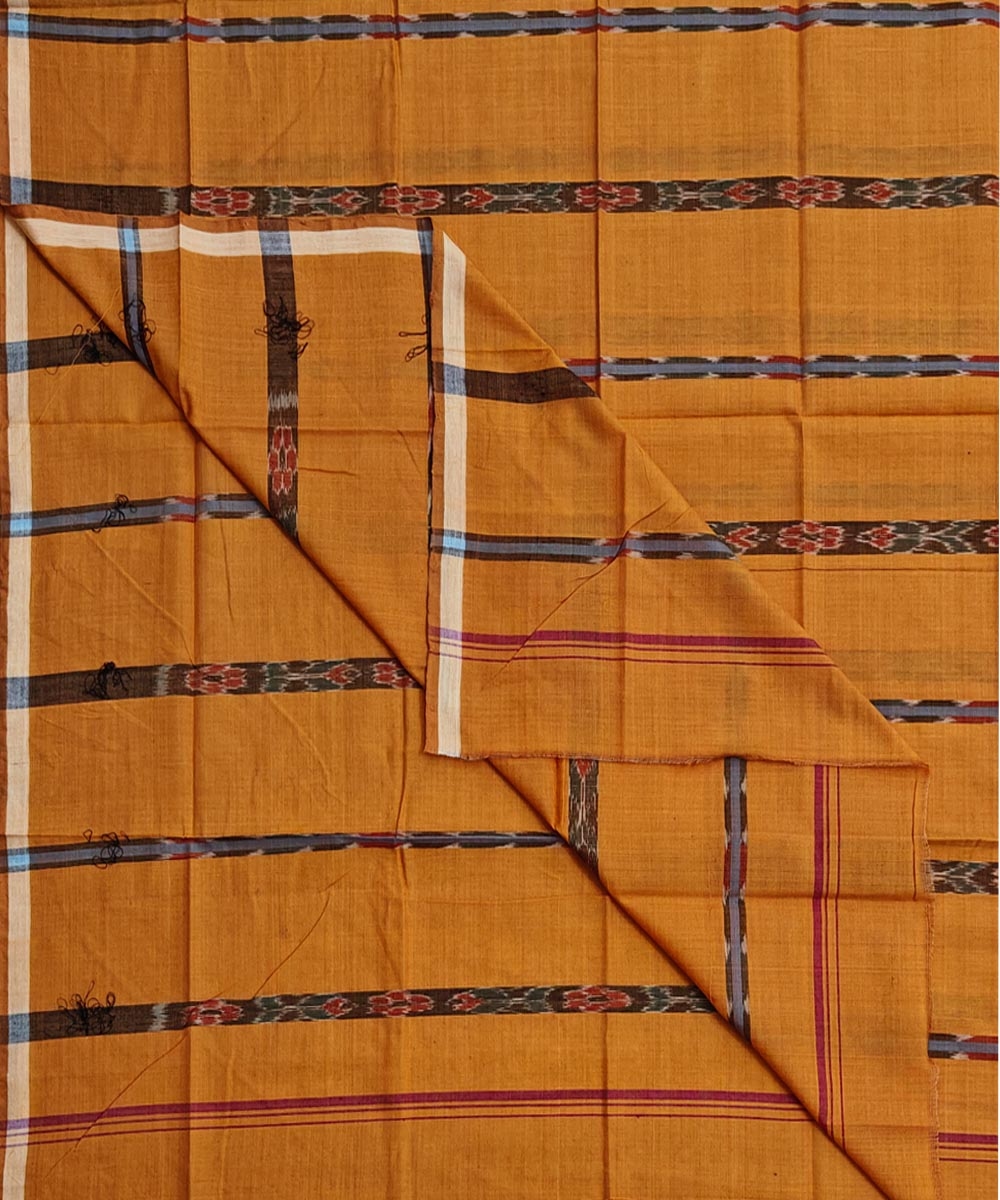 Brown Sambalpuri Handwoven Cotton Lugi Image 1