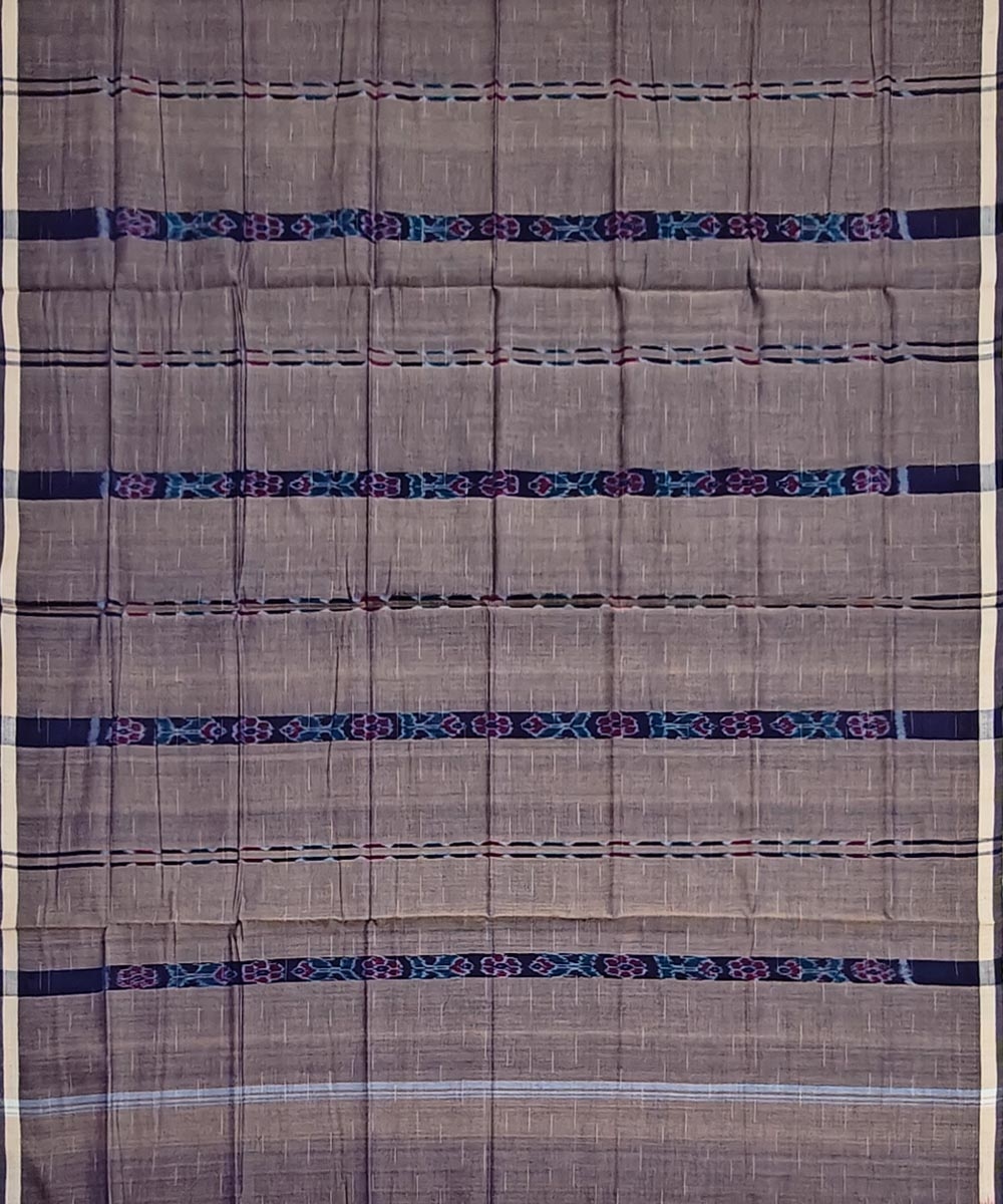 Gray Sambalpuri Handwoven Cotton Lugi Image 3