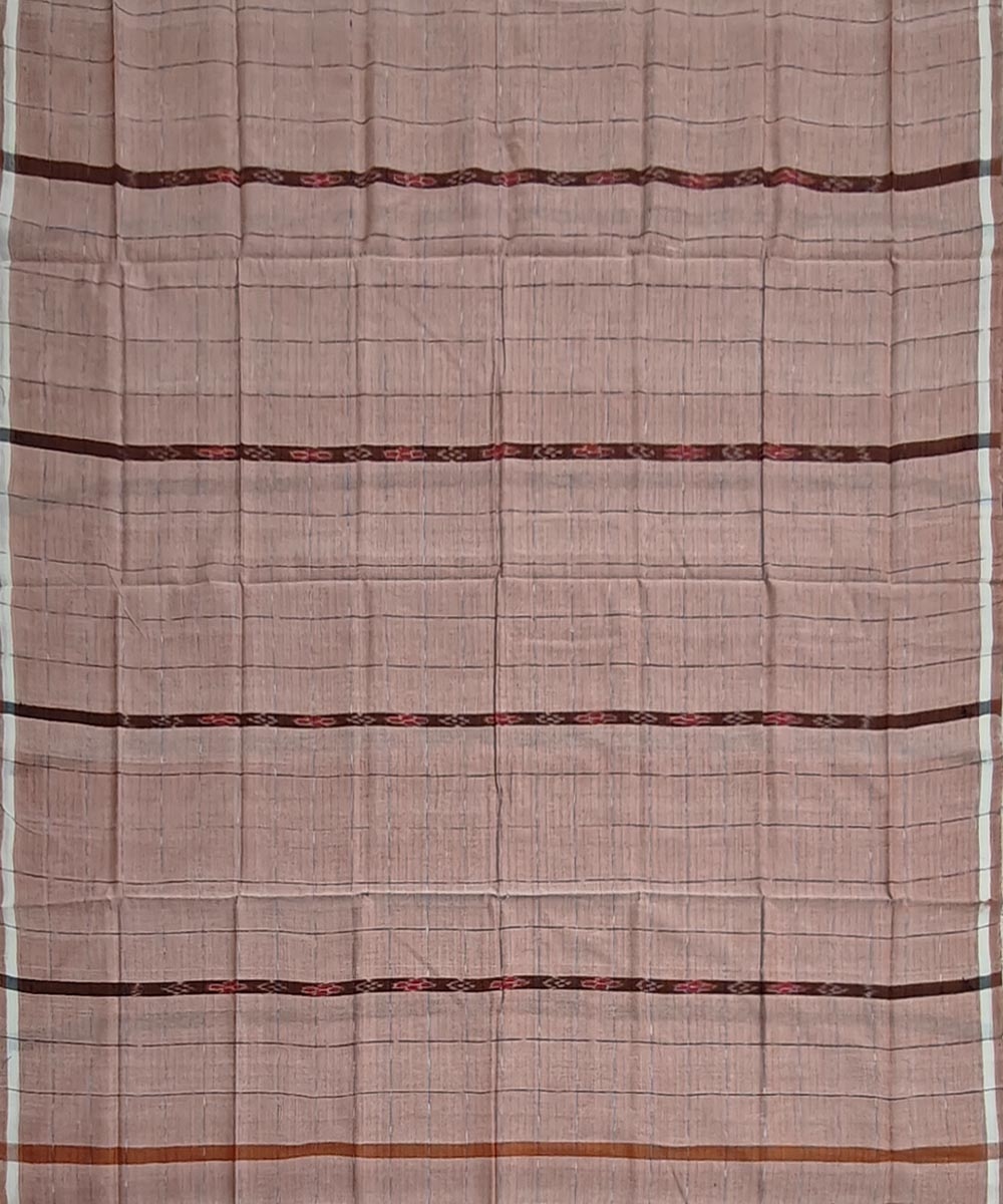 Beige Sambalpuri Handwoven Cotton Lugi Image 3