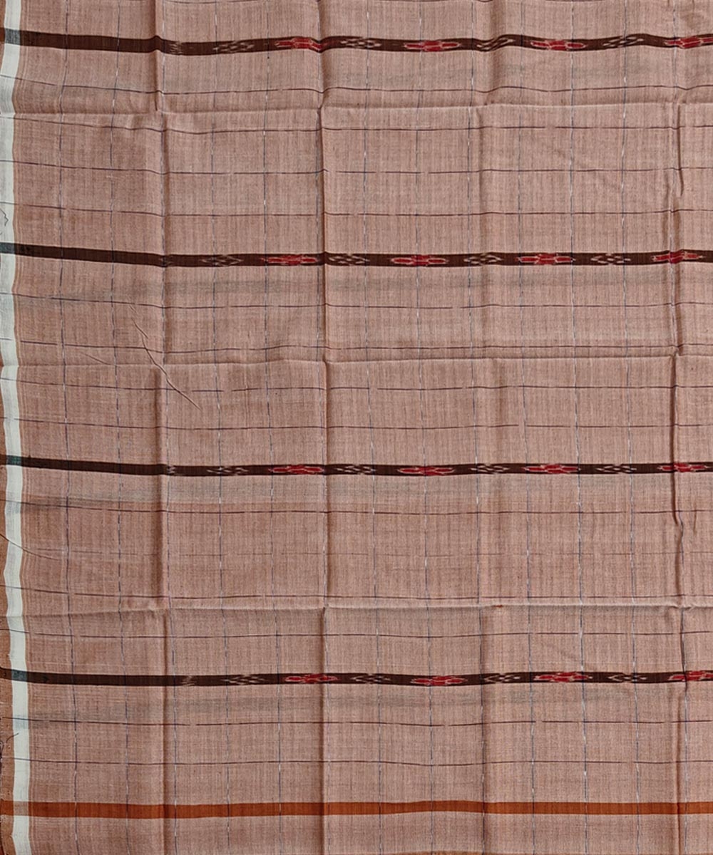 Beige Sambalpuri Handwoven Cotton Lugi Image 4