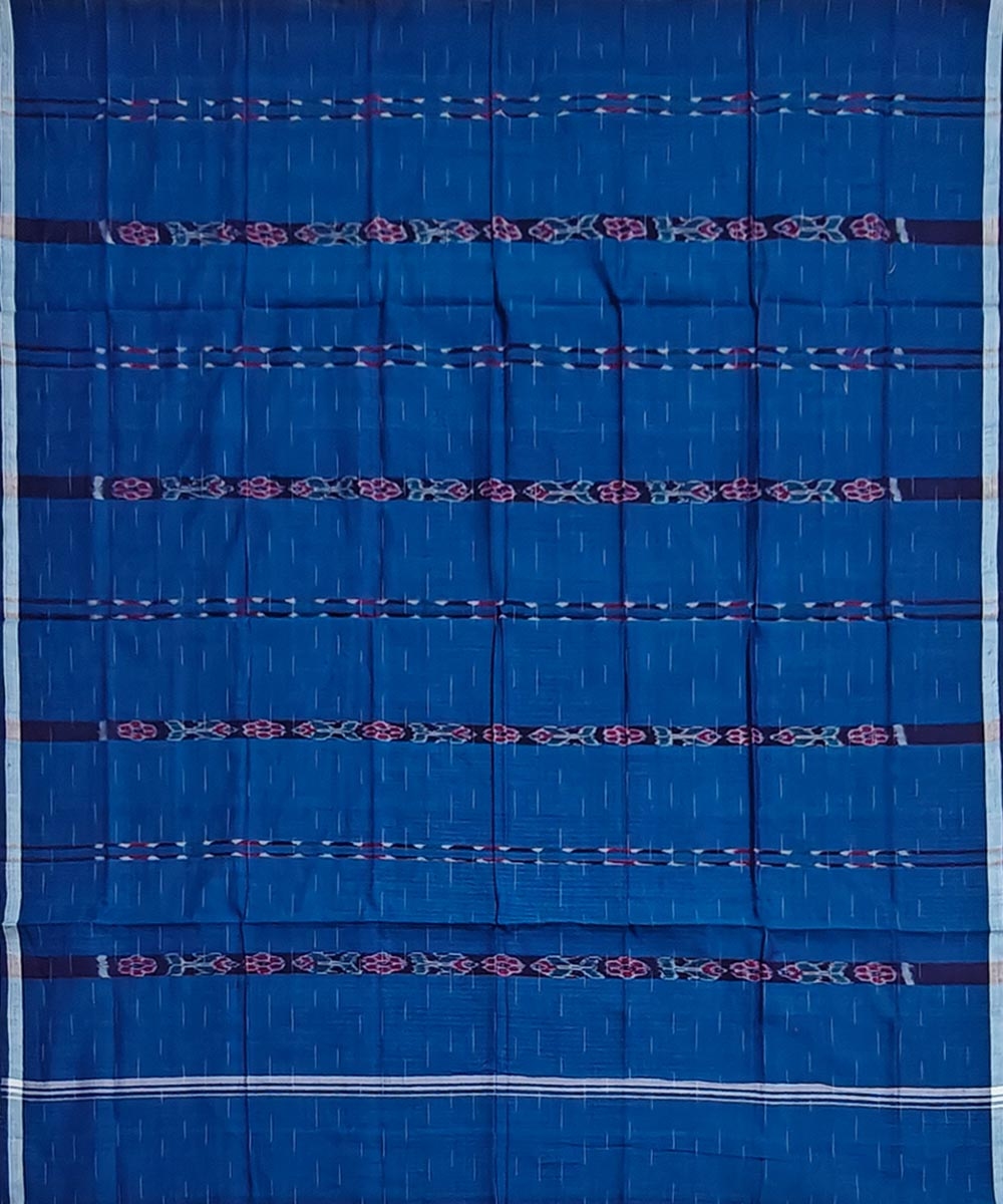 Blue Sambalpuri Handwoven Cotton Lugi Image 3