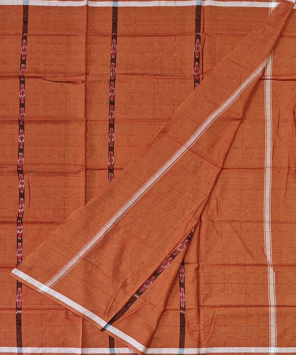 Brown Sambalpuri Handwoven Cotton Lugi Image 2