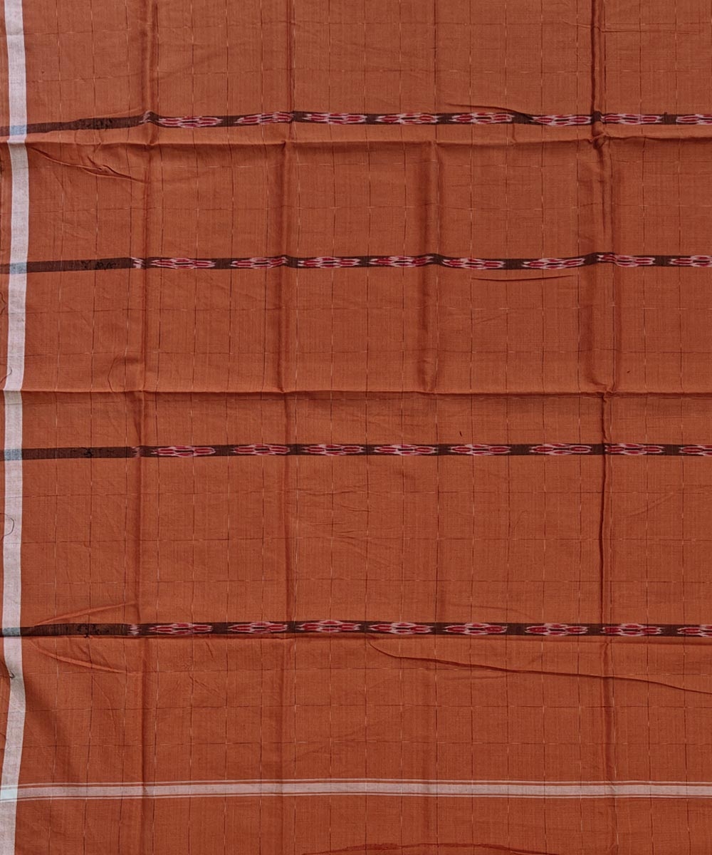 Brown Sambalpuri Handwoven Cotton Lugi Image 4