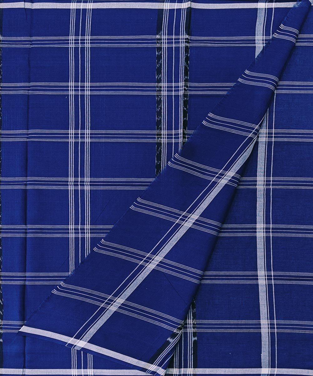 Blue Sambalpuri Handwoven Cotton Lungi Image 2