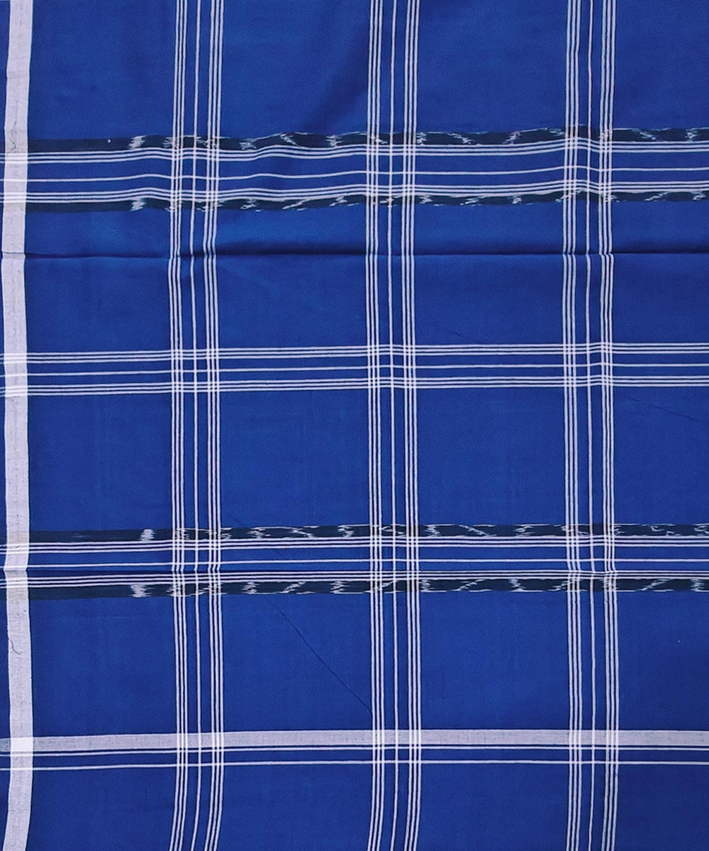 Blue Sambalpuri Handwoven Cotton Lungi Image 4