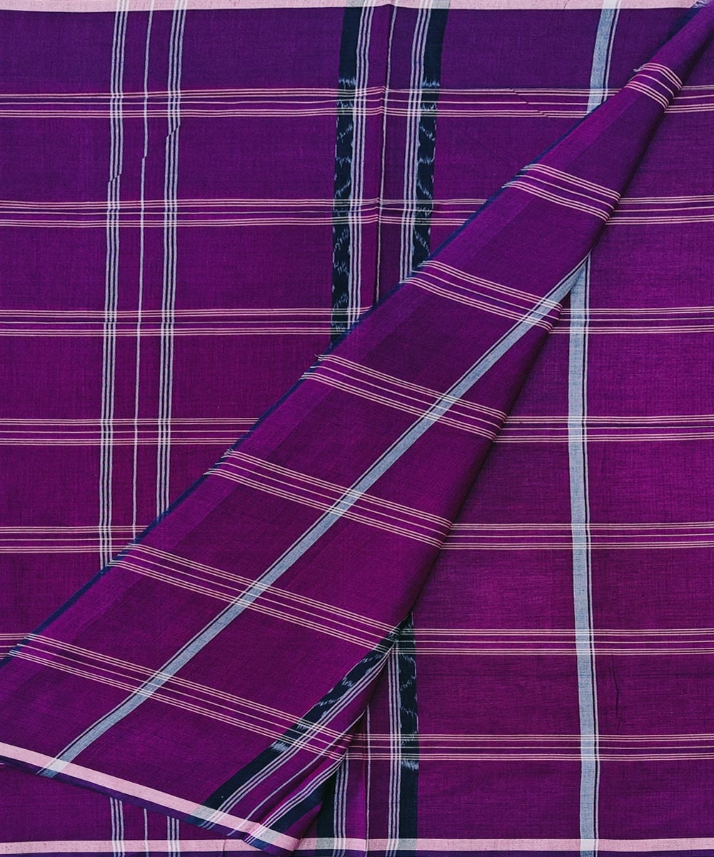 Purple Sambalpuri Handwoven Cotton Lungi Image 2