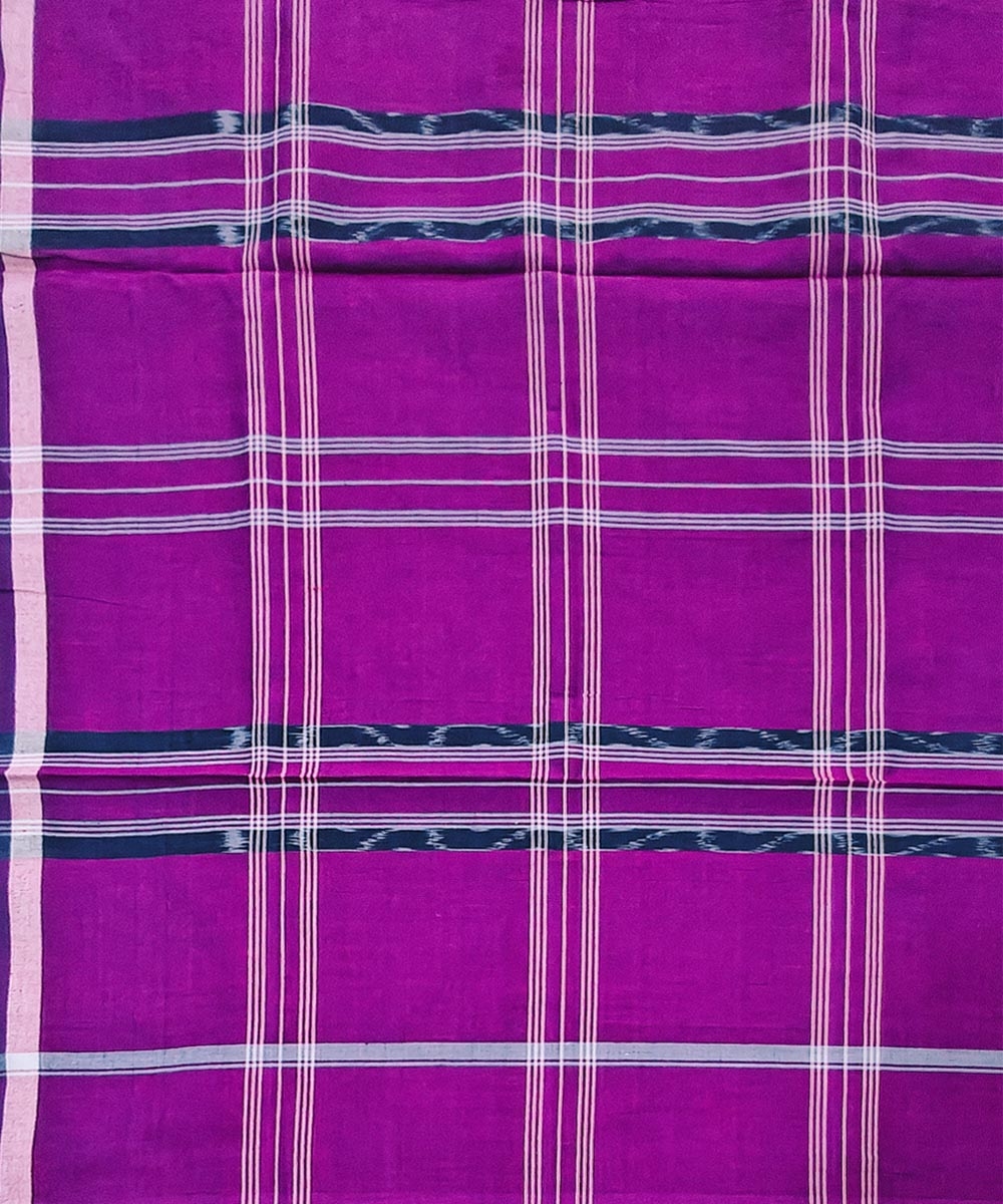 Purple Sambalpuri Handwoven Cotton Lungi Image 4