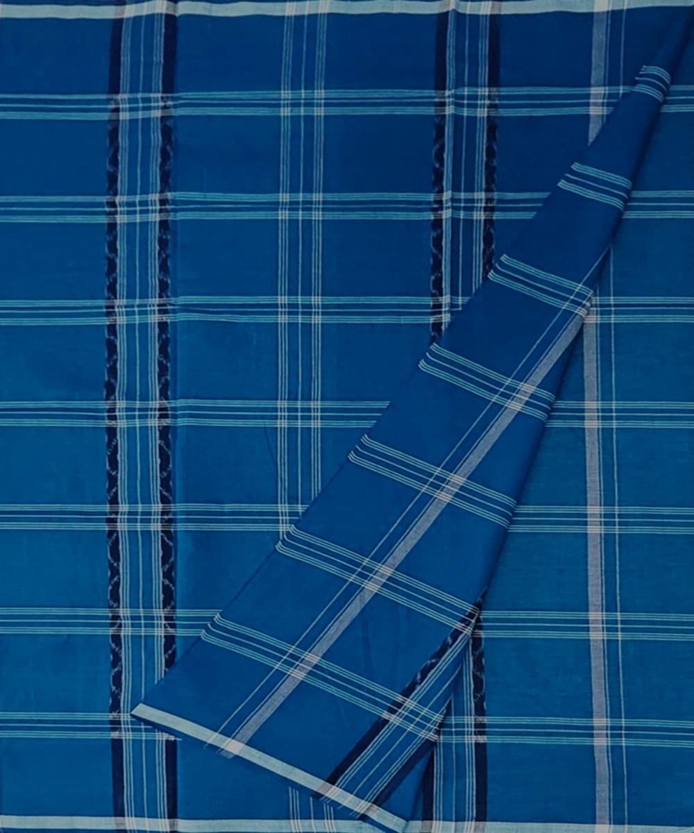 Blue Sambalpuri Handwoven Cotton Lungi Image 2