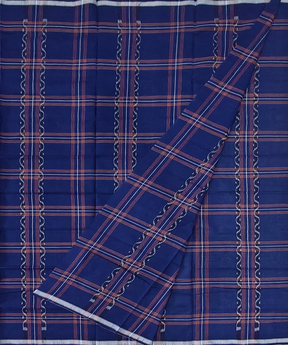 Blue Sambalpuri Handwoven Cotton Lungi Image 2