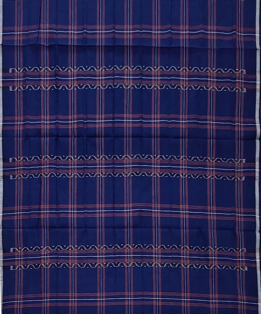 Blue Sambalpuri Handwoven Cotton Lungi Image 3