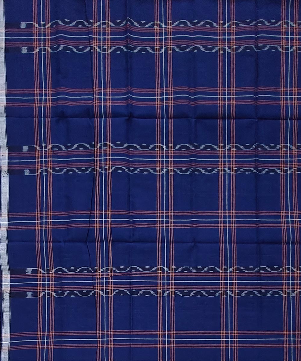 Blue Sambalpuri Handwoven Cotton Lungi Image 4