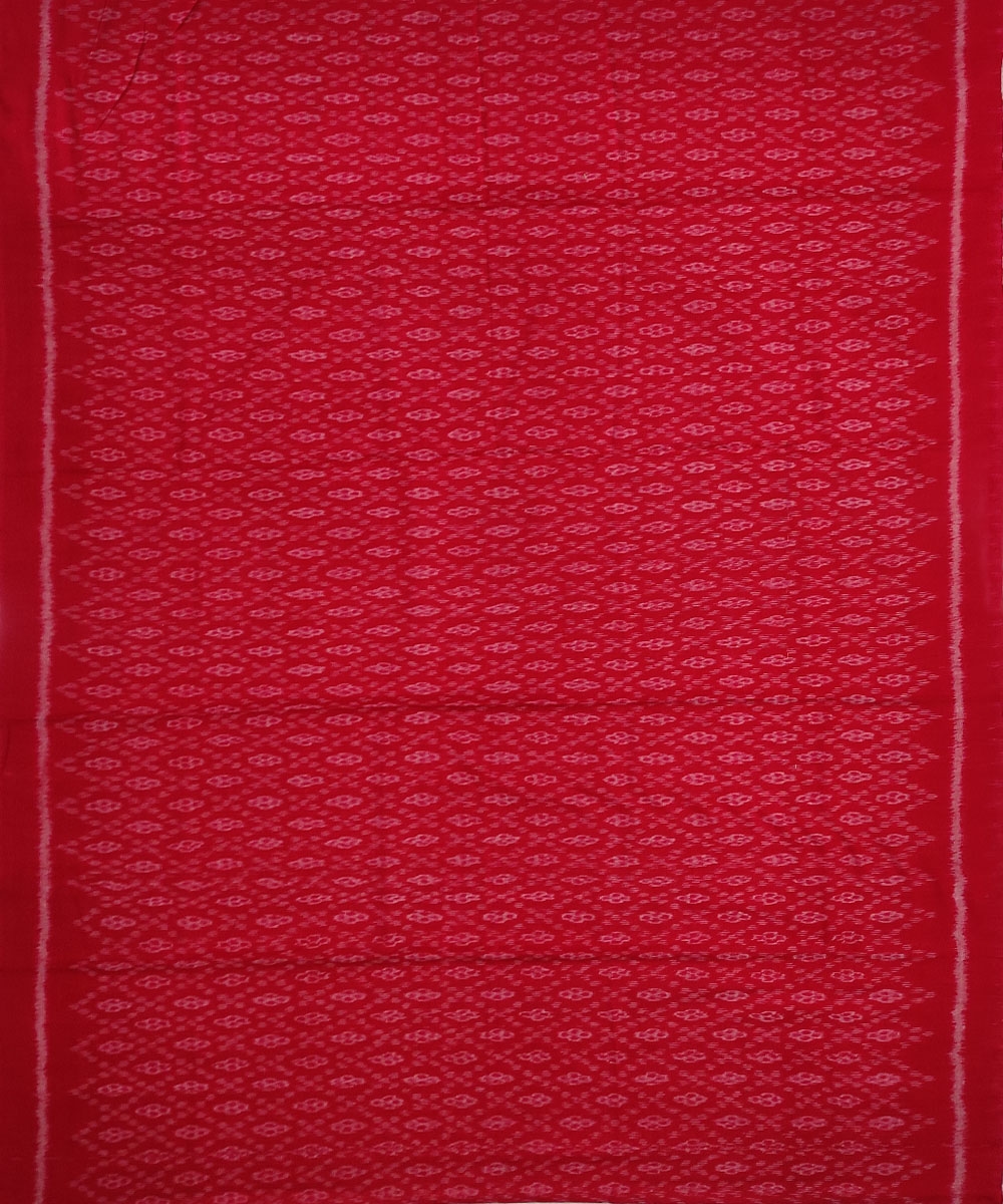 Red Offwhite Sambalpuri Handwoven Single Ikat Suit Set Image 4