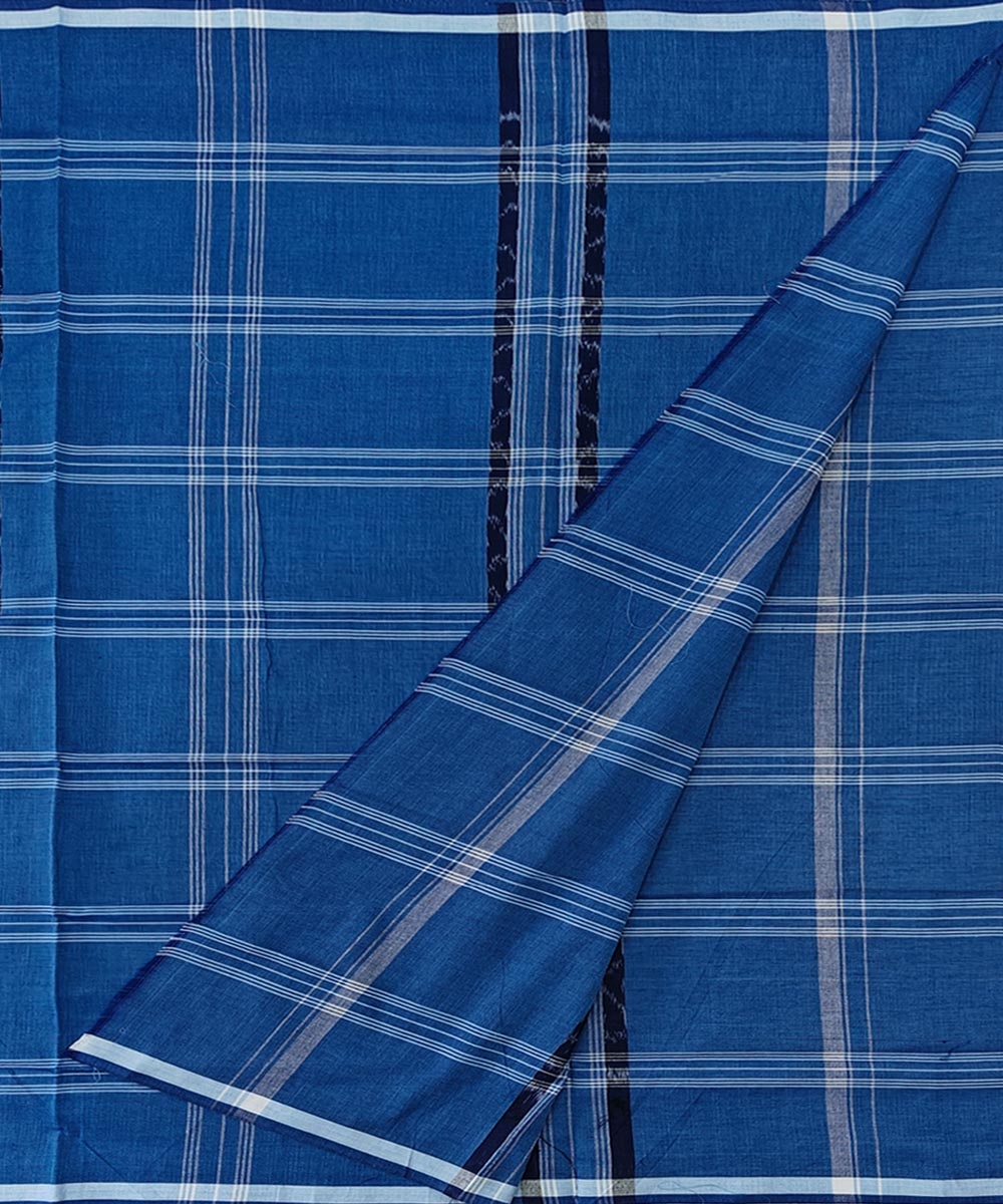Blue Sambalpuri Handwoven Cotton Lungi Image 2