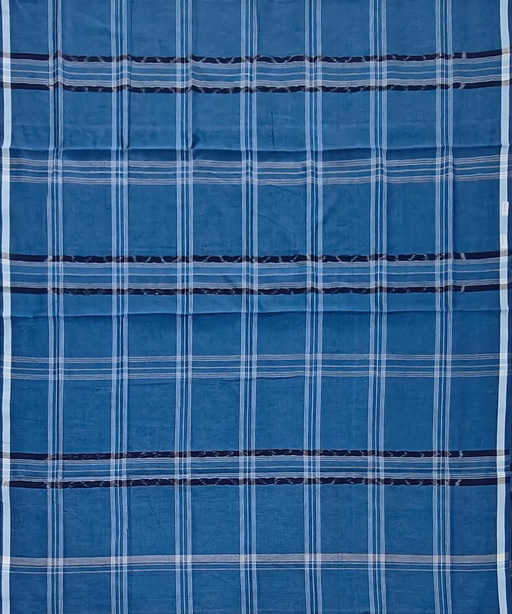Blue Sambalpuri Handwoven Cotton Lungi Image 3
