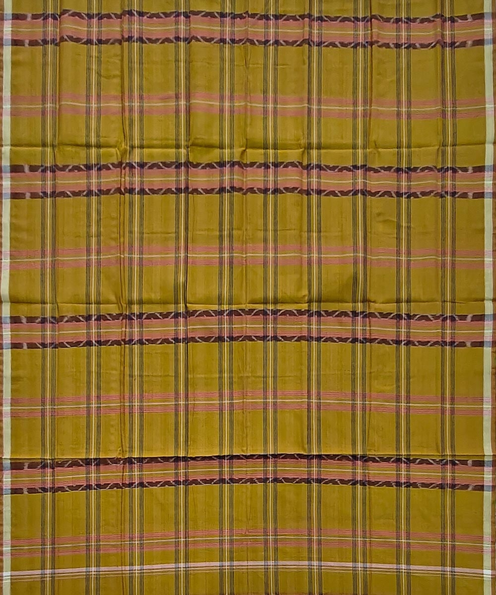 Golden Brown Sambalpuri Handwoven Cotton Lungi Image 3