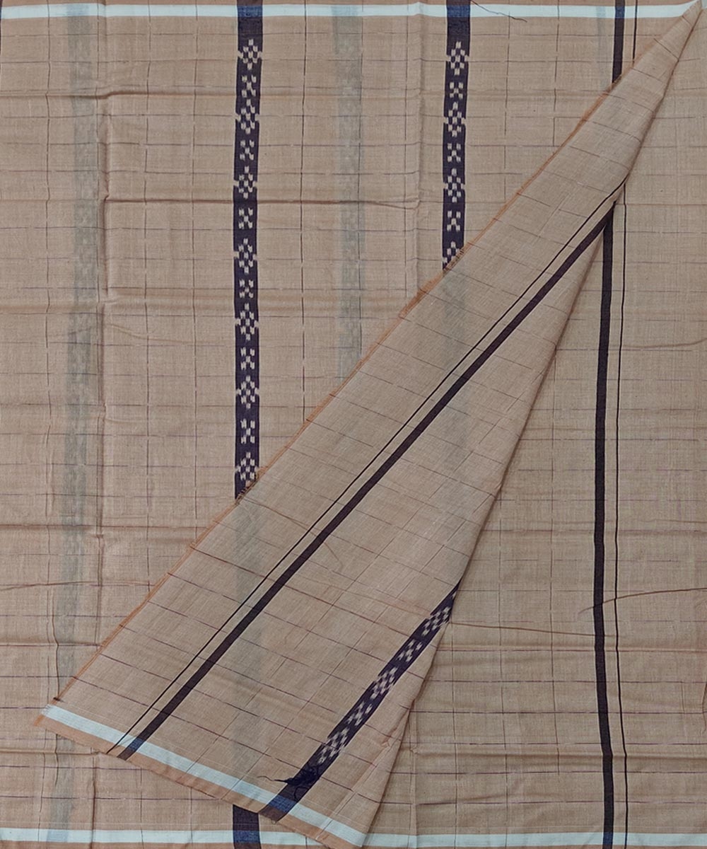 Beige Sambalpuri Handwoven Cotton Lungi Image 2