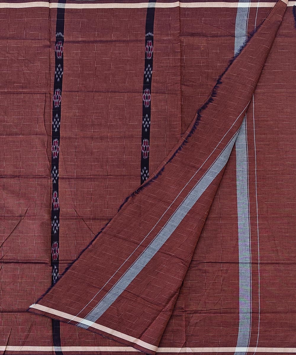 Brown Sambalpuri Handwoven Cotton Lungi Image 2