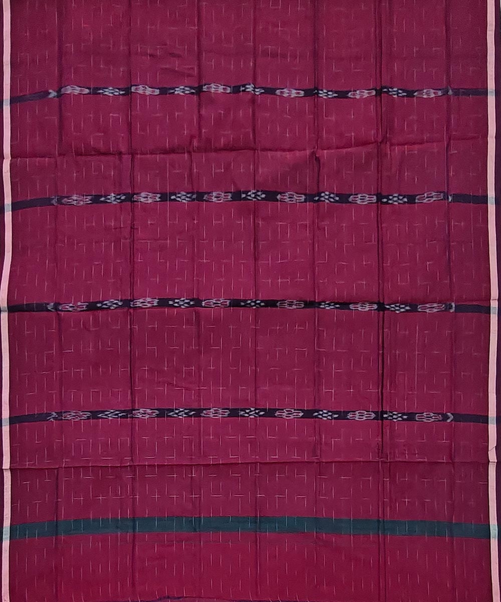 Maroon Black Sambalpuri Handwoven Cotton Lungi Image 3