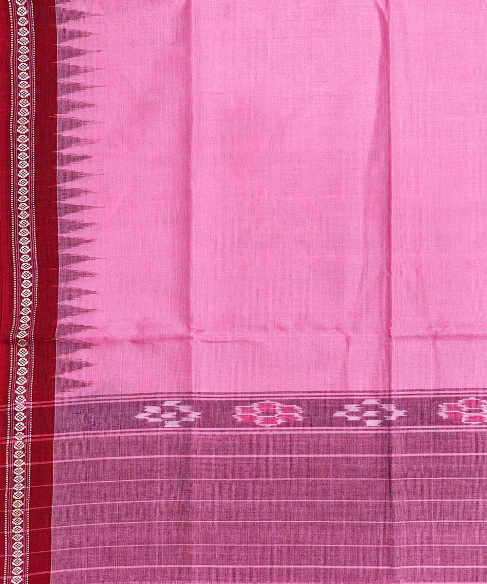 Pink Red Sambalpuri Handwoven Cotton Gamuchha Image 4