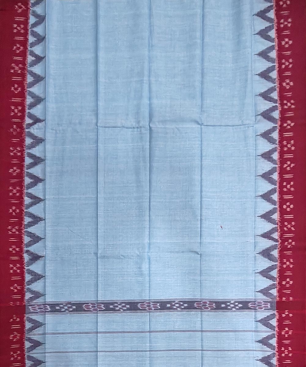 Skyblue Maroon Sambalpuri Handwoven Cotton Gamuchha Image 3