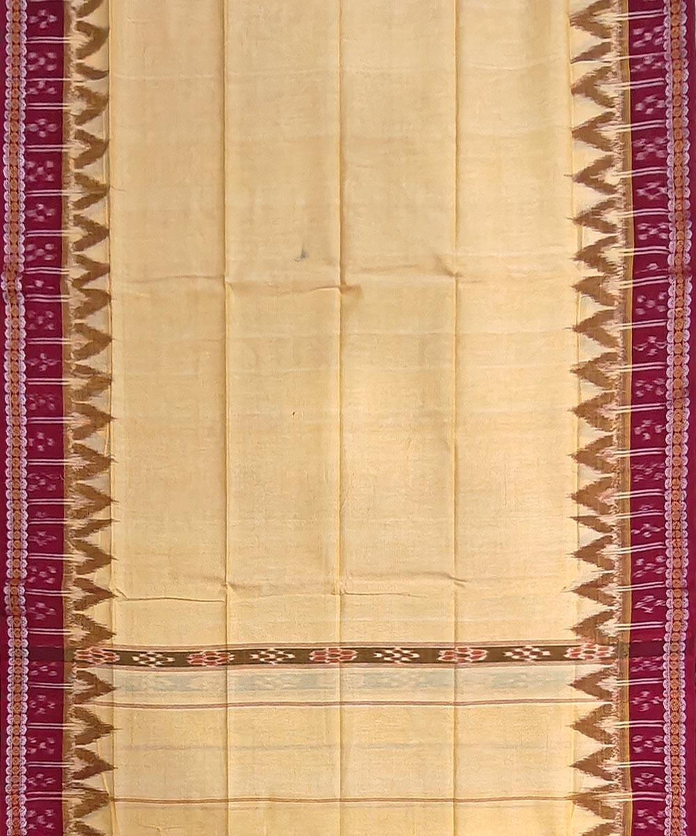 Yellow Maroon Sambalpuri Handwoven Cotton Gamuchha Image 3