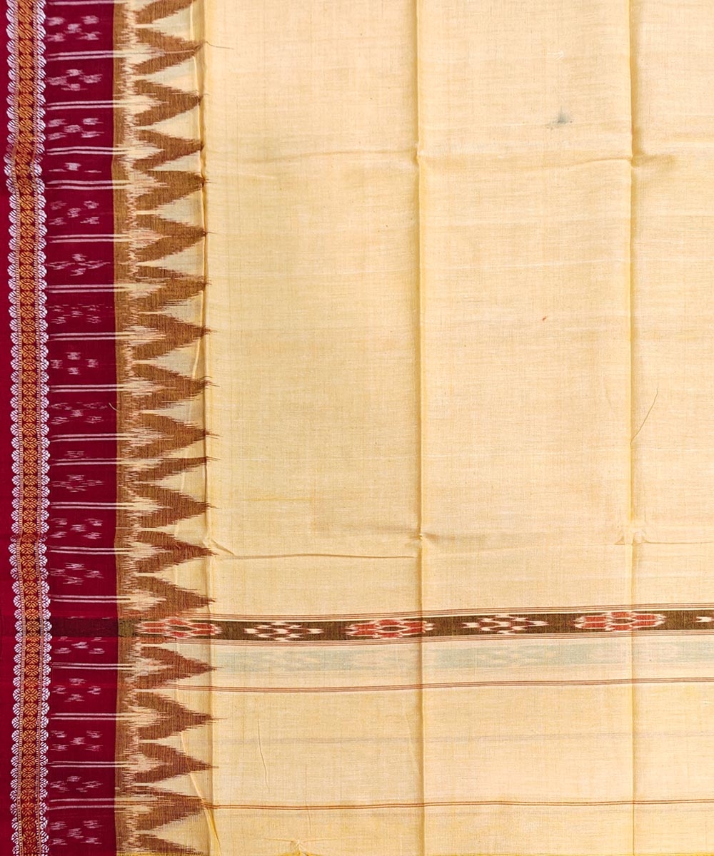 Yellow Maroon Sambalpuri Handwoven Cotton Gamuchha Image 4