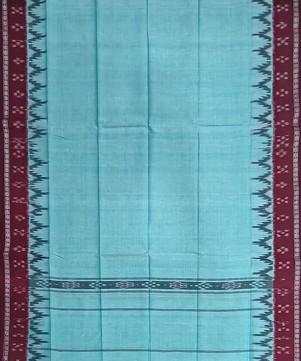 Green Maroon Sambalpuri Handwoven Cotton Gamuchha Image 3