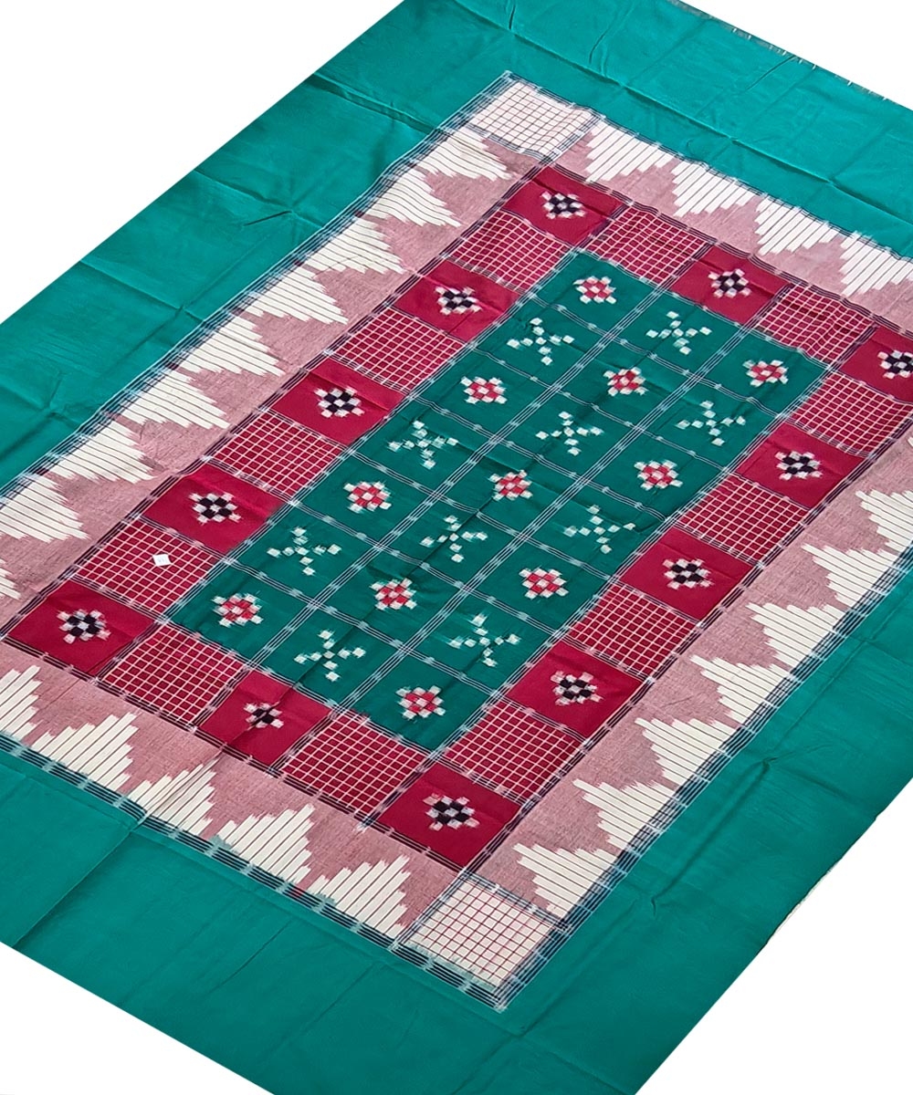 Multicolour Sambalpuri Handwoven Cotton Single Bed Sheet Image 2