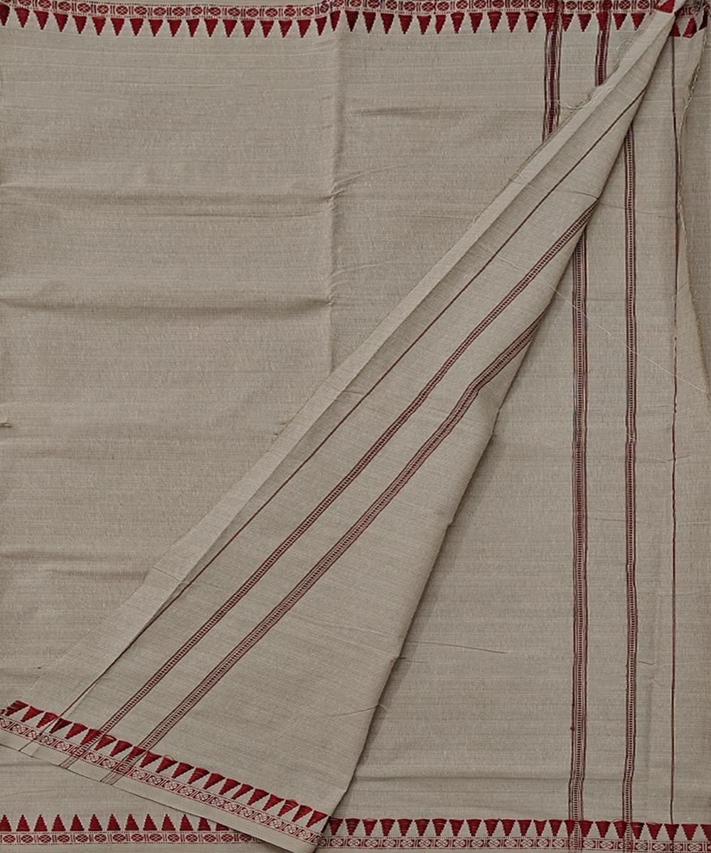 Beige Sambalpuri Handwoven Cotton Joda Image 2