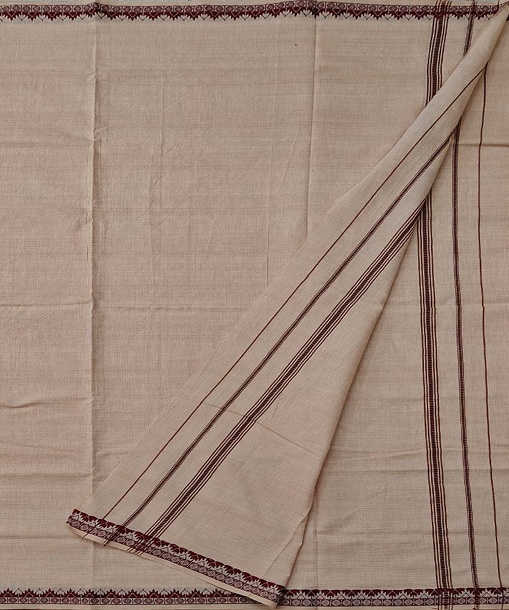 Beige Sambalpuri Handwoven Cotton Joda Image 2