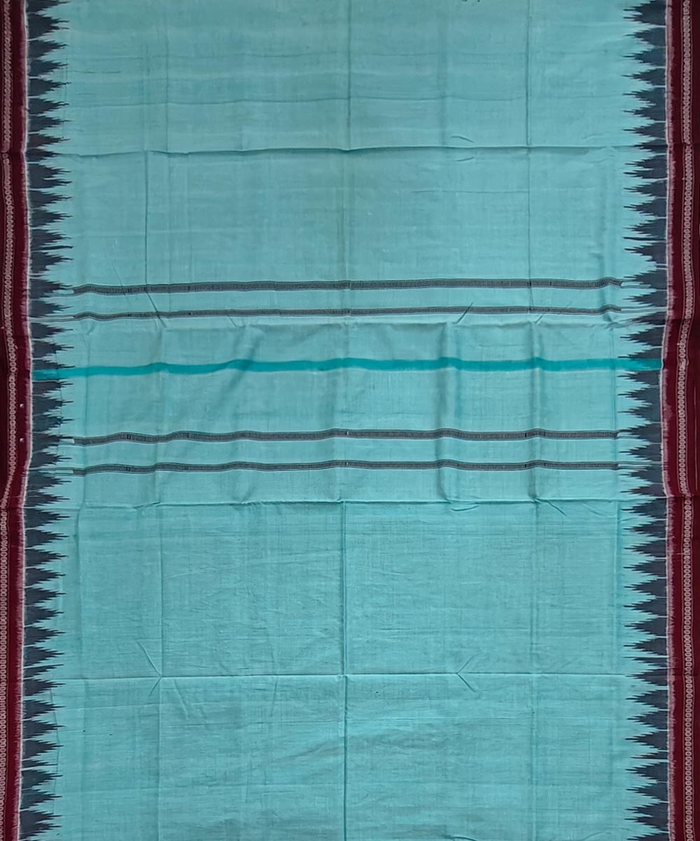 Green Sambalpuri Handwoven Cotton Joda Image 4